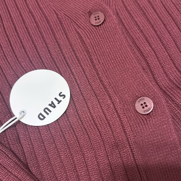 STAUD ELOISE CARDIGAN - Burgundy NWT - Picture 4 of 6